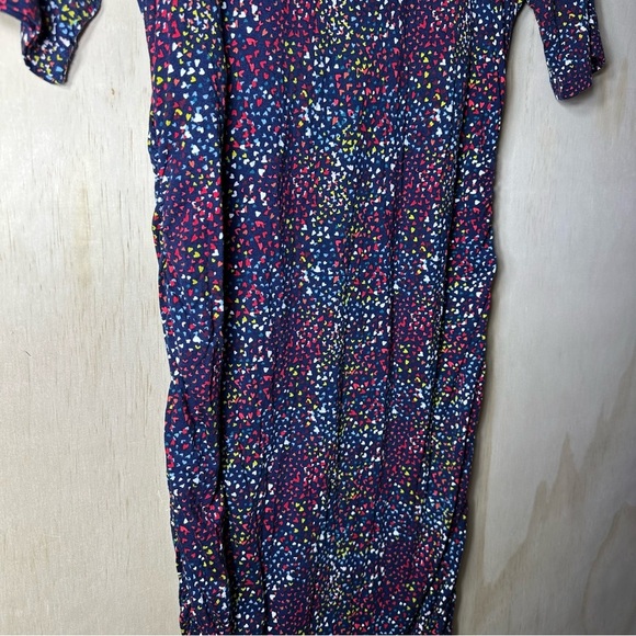 A Pea in the Pod Women’s Maternity Multicolor Side Ruched Midi Dress Size Medium - Picture 5 of 11